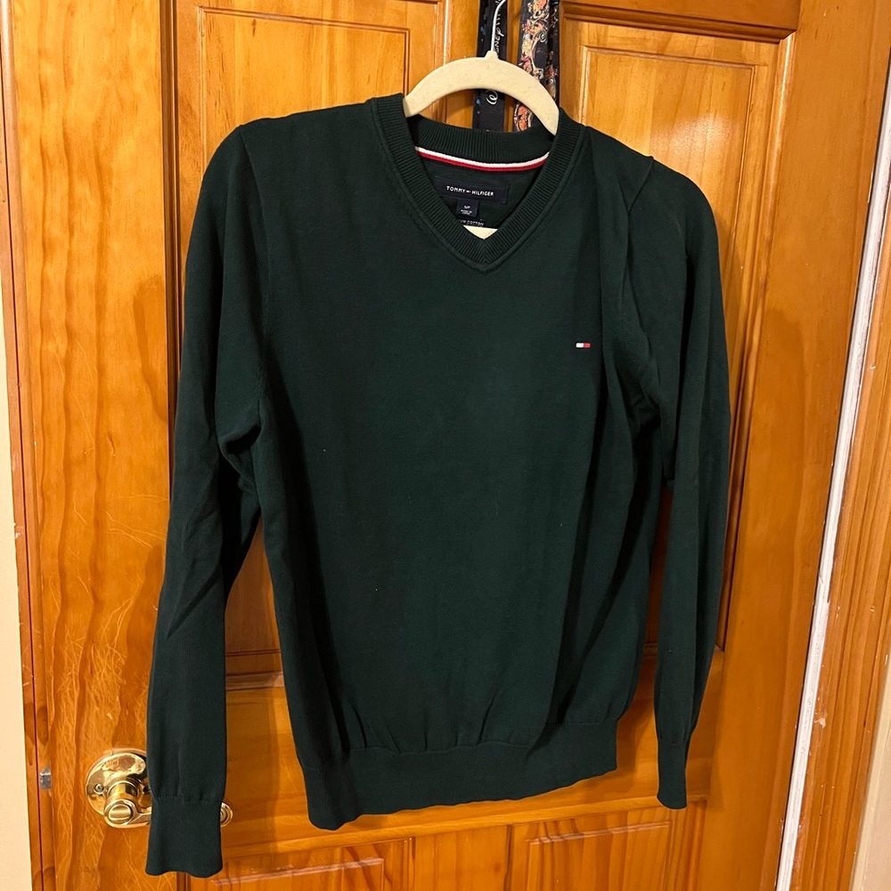 Tommy Hilfiger Mens Green Sweater Size Small